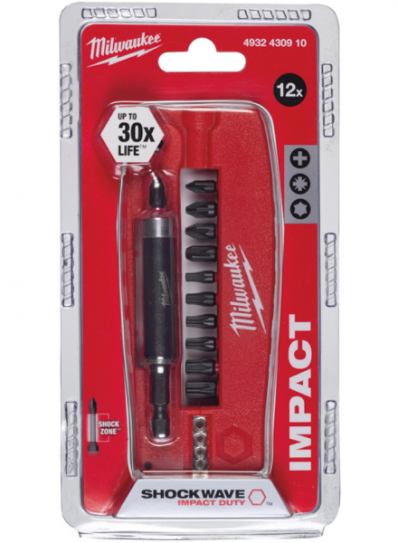 Milwaukee 4932430910 12 Piece Shockwave Impact Duty Drive Guide Screwdriver Bit Set